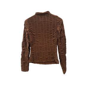Women's The Workshop Top, M, Brown Mock Neck Ribbed